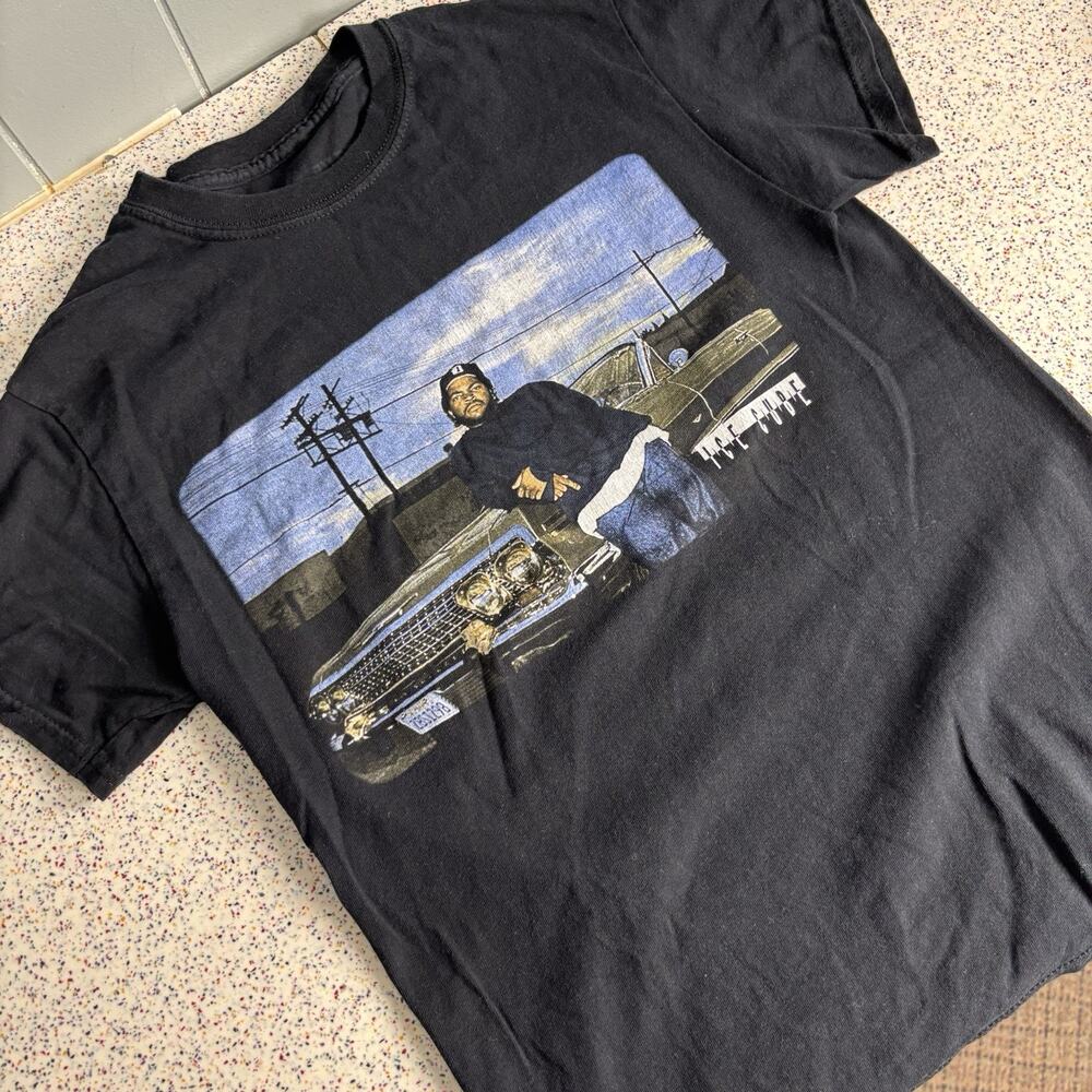 Ice Cube Black T Shirt Vintage-Style Photo Small Top Hip Hop Rap